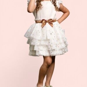 Golden Twinkle Party Dress – Size 14 (American Girl)